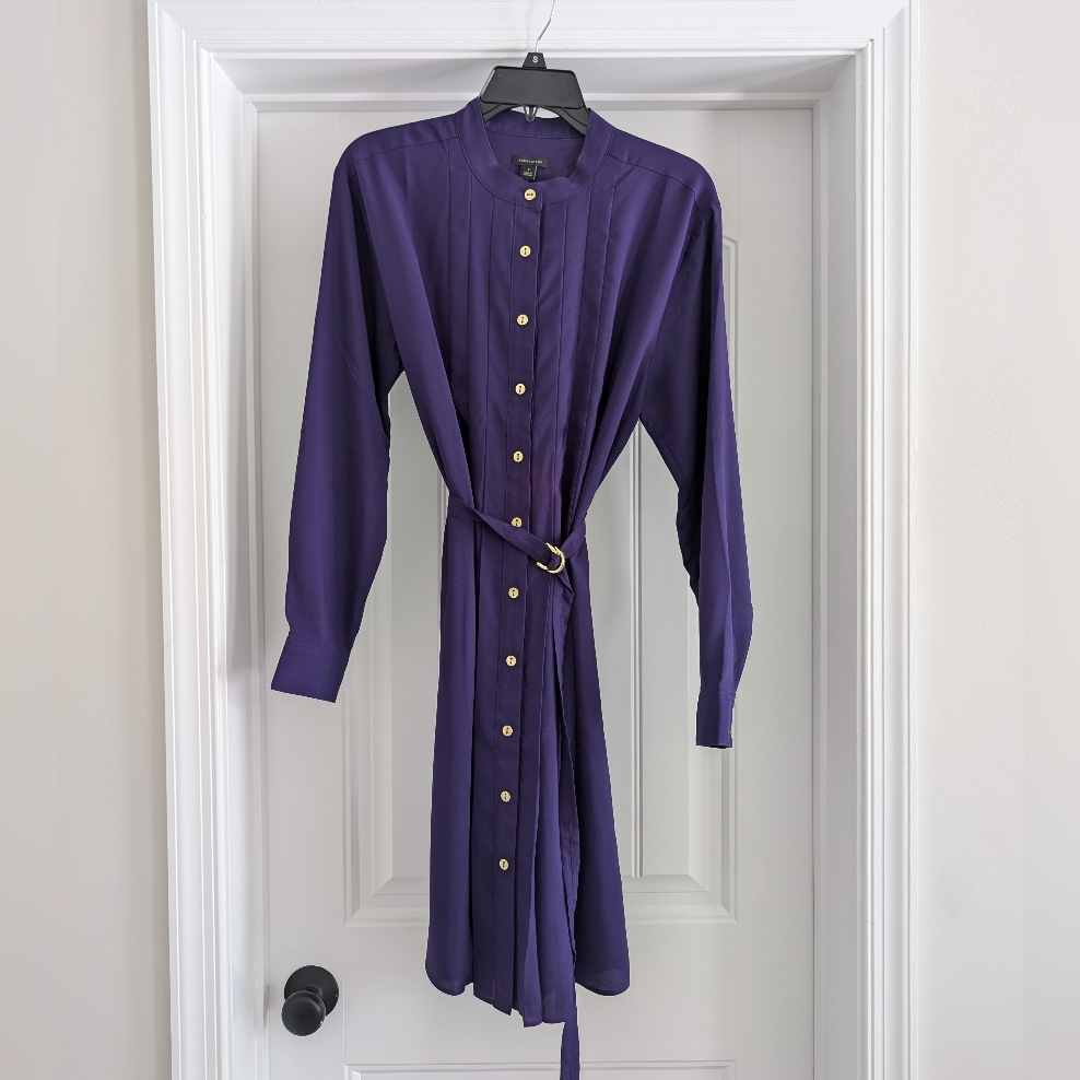 Ann Taylor | Nwt Purple Button-Down Shirt Dress